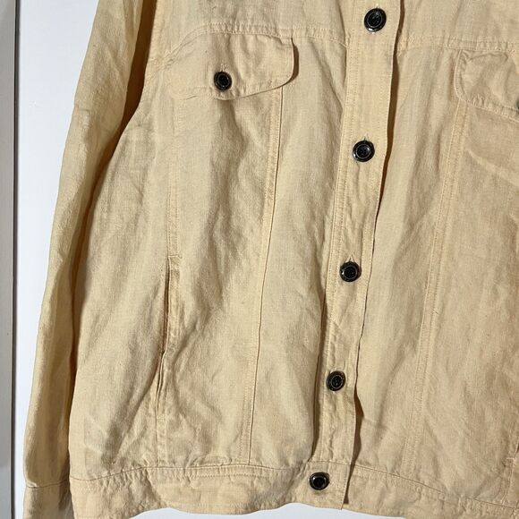 J Jill Elements Jacket Womens 2X Relaxed Fit Button Front 100% Linen - Picture 3 of 8